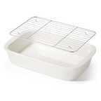 Ceramic Casserole Dish with Stainless Steel Rack