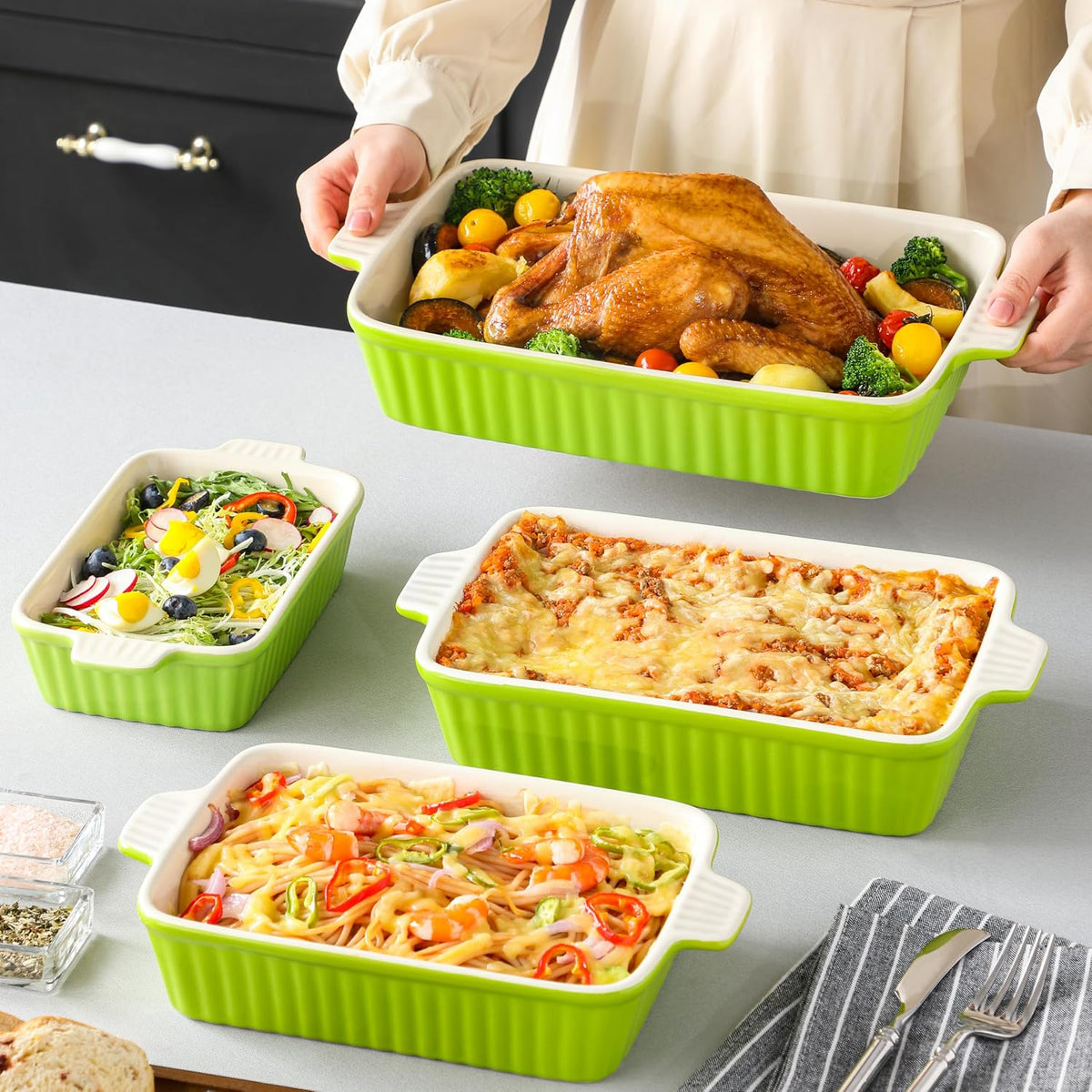 Ceramic Baking Dishes Set of 4