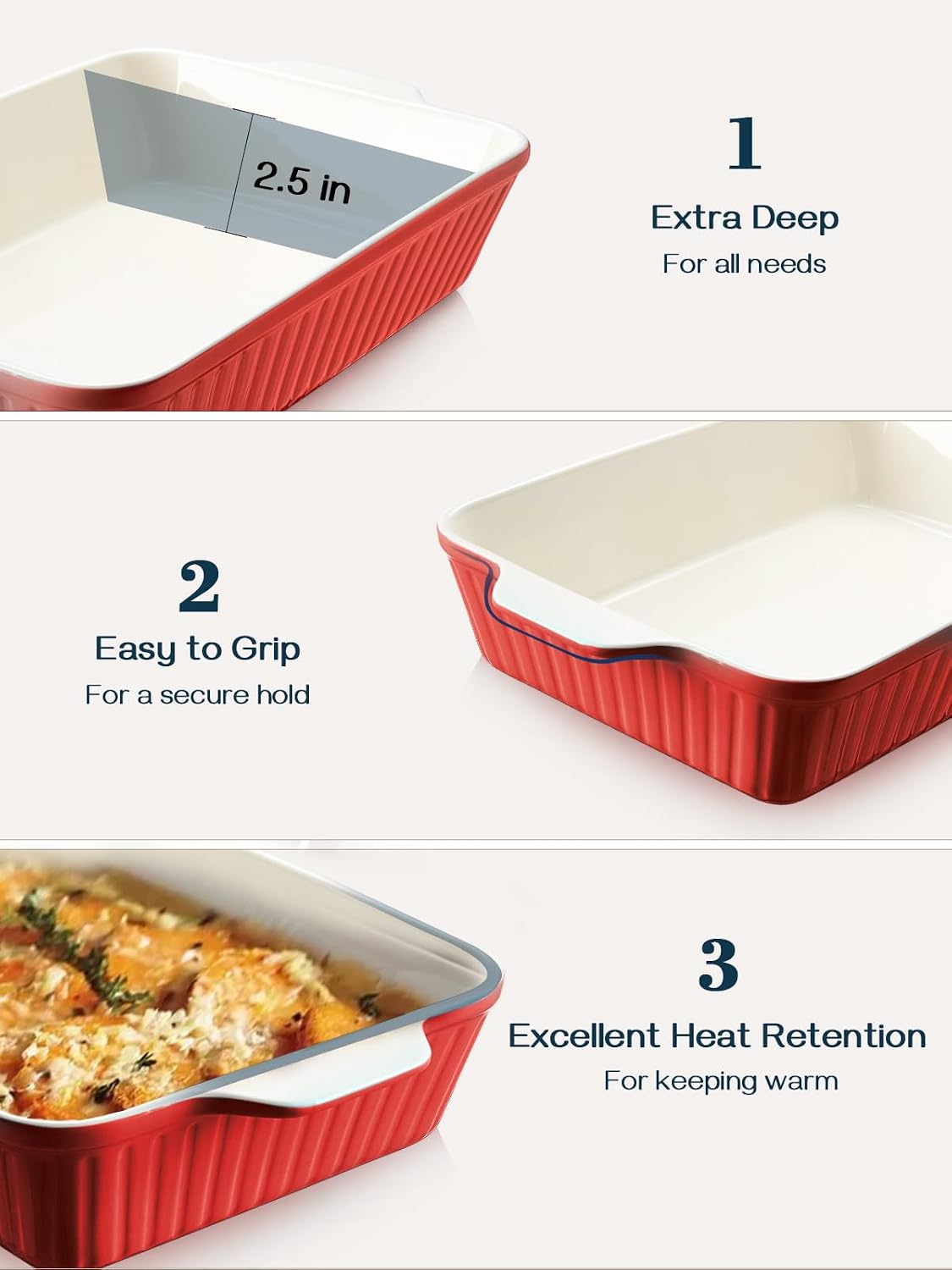9x13 Red Ceramic Baking Dish
