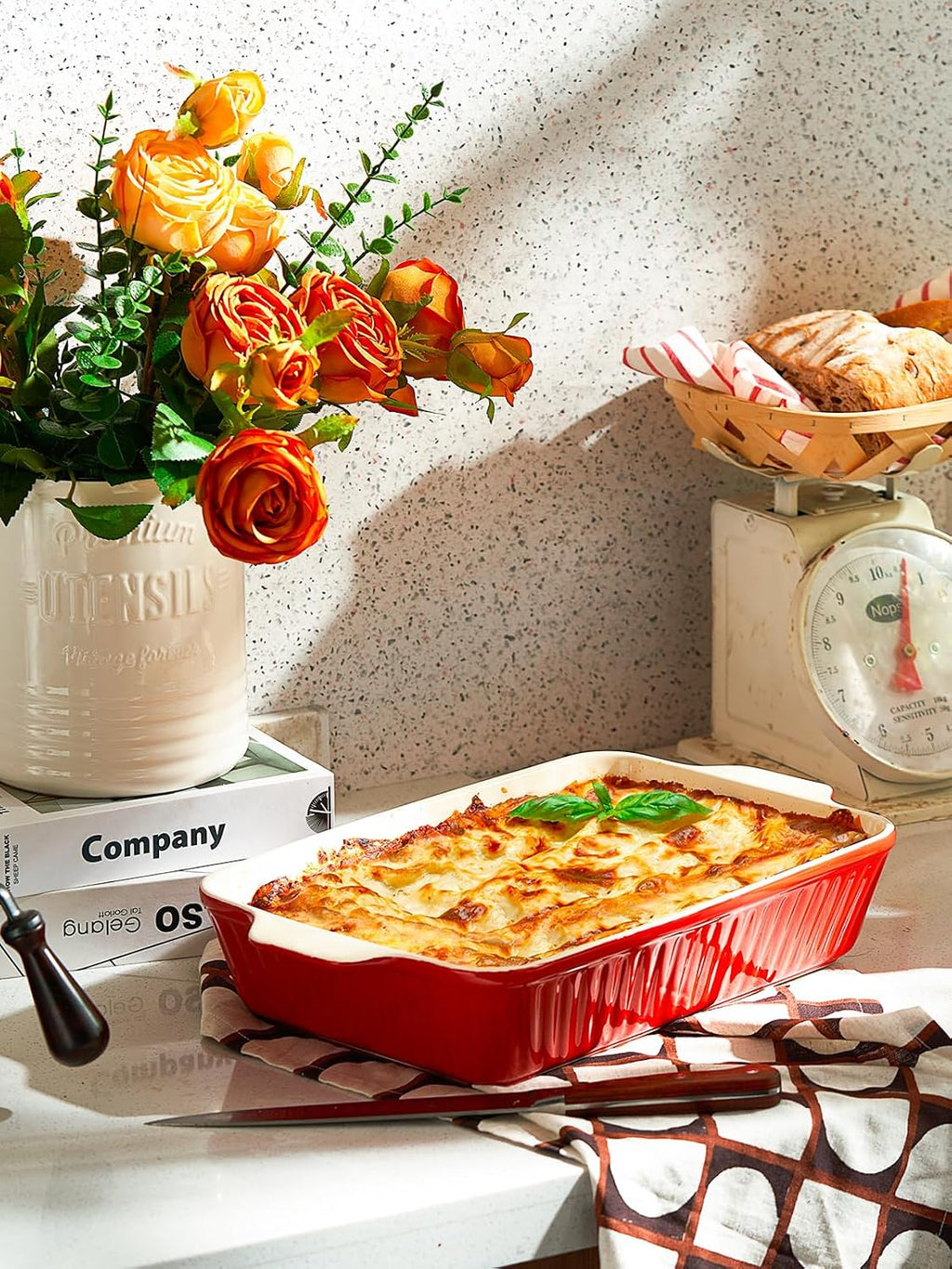 9x13 Red Ceramic Baking Dish