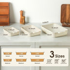 Beige Ceramic Baking Dish Set of 3