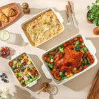 Beige Ceramic Baking Dish Set of 3